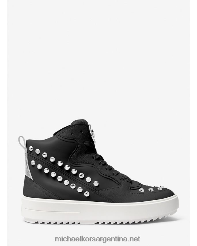 mujer negro tenis altos Emmett de piel con rayas y tachuelas Michael Kors T46HB01707