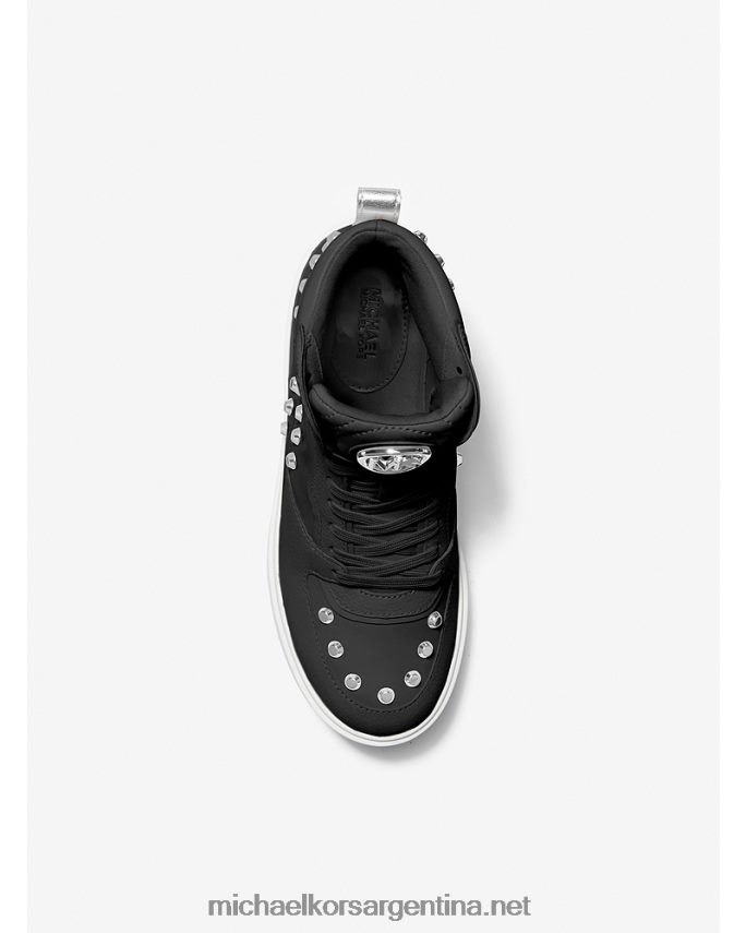 mujer negro tenis altos Emmett de piel con rayas y tachuelas Michael Kors T46HB01707