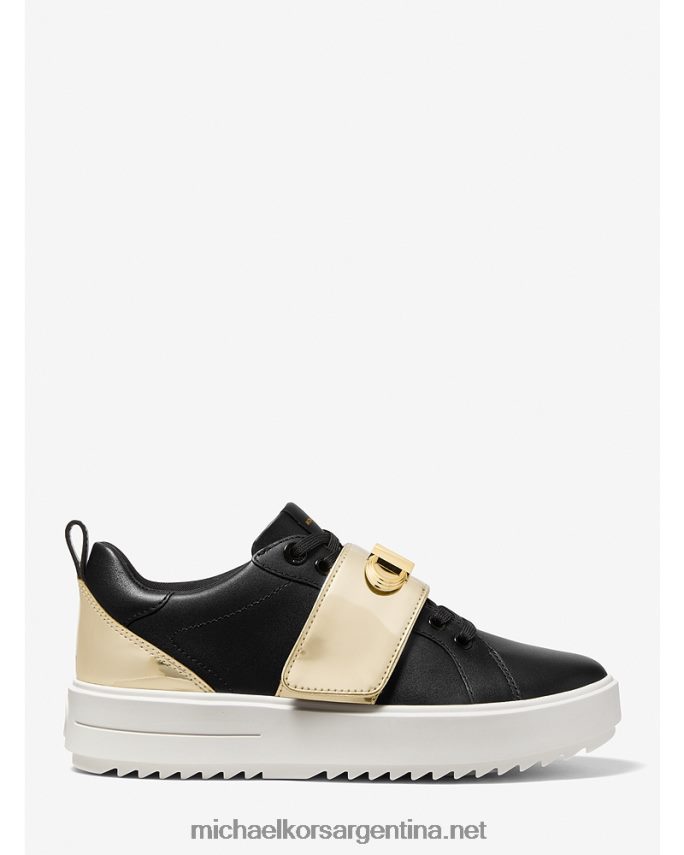 mujer negro zapatillas Emmett de piel con detalles Michael Kors T46HB01795
