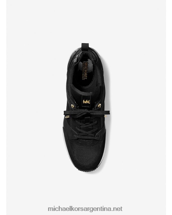 mujer negro zapatillas georgie de nailon y piel grabada de cocodrilo Michael Kors T46HB01721