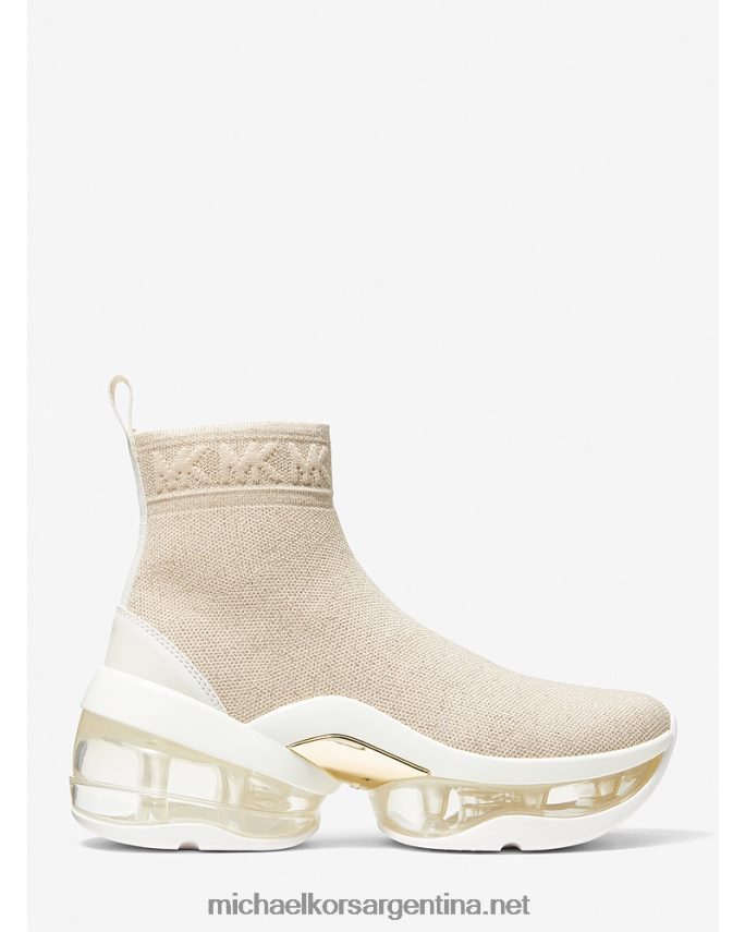 mujer pl oro multi tenis estilo calcetín de punto elástico metalizado olympia extreme Michael Kors T46HB01742