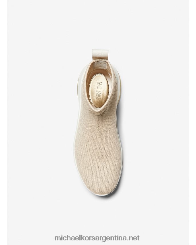 mujer pl oro multi tenis estilo calcetín de punto elástico metalizado olympia extreme Michael Kors T46HB01742