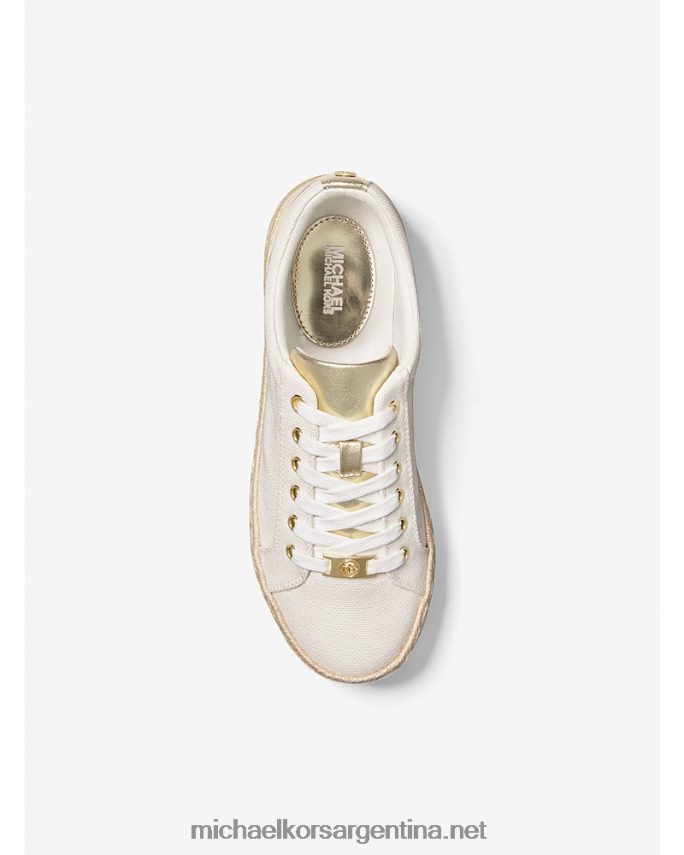 mujer tiza activa zapatillas libby de lona de algodón con plataforma Michael Kors T46HB01755