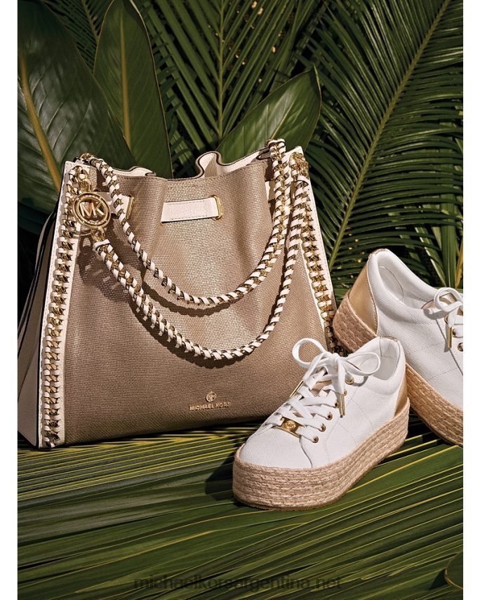 mujer tiza activa zapatillas libby de lona de algodón con plataforma Michael Kors T46HB01755