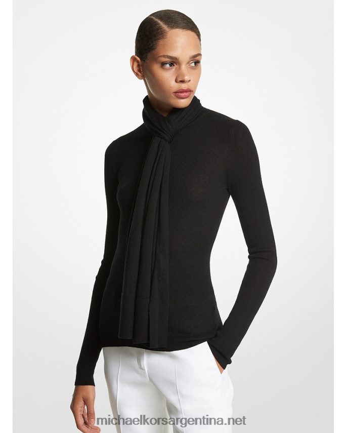 unisexo negro bufanda de cachemira de la colección Michael Kors T46HB03396