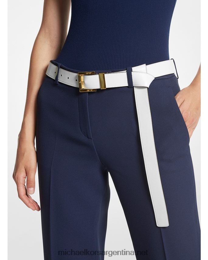 unisexo Blanco óptico cinturón pantalón de piel colección Michael Kors T46HB03891