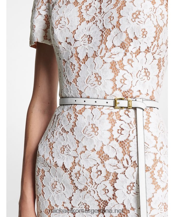 unisexo Blanco óptico cinturón pantalón de piel colección Michael Kors T46HB03896