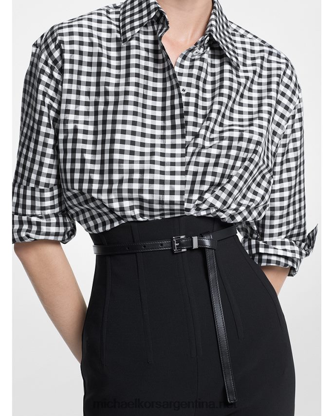 unisexo negro cinturón de colección de cuero Michael Kors T46HB03908