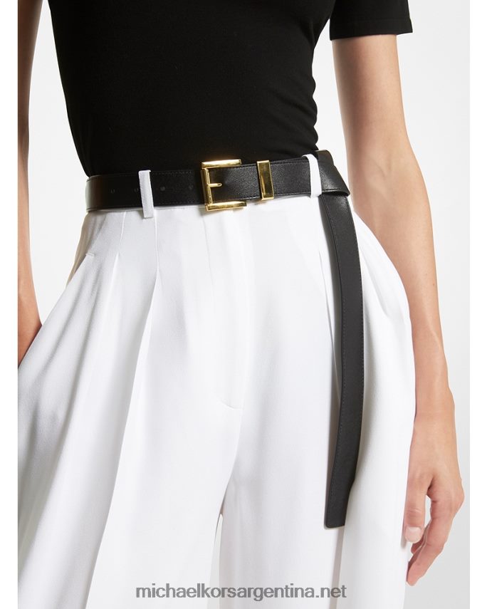 unisexo negro cinturón pantalón de piel colección Michael Kors T46HB03892