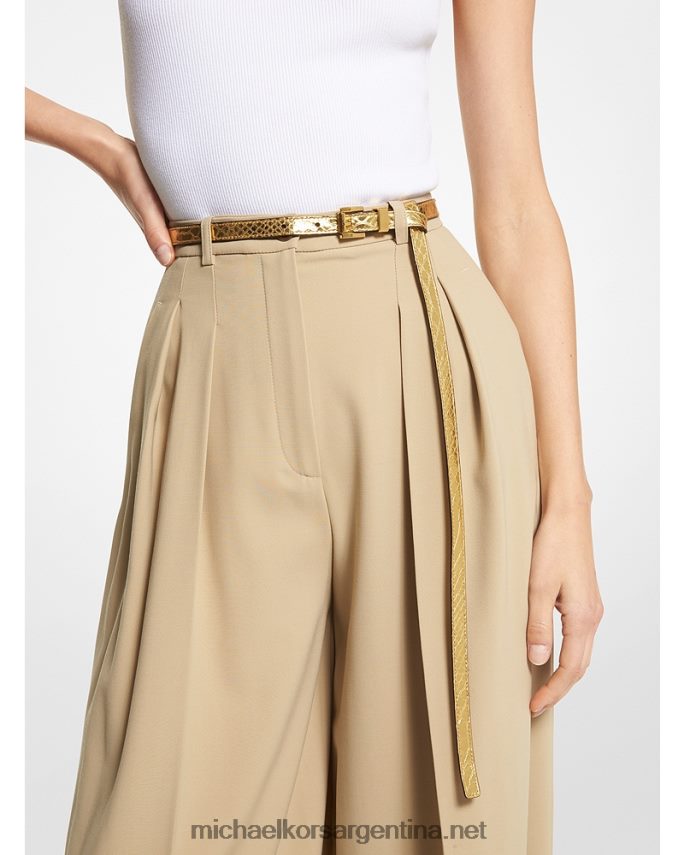 unisexo oro cinturón pantalón collection piel metalizada grabada pitón Michael Kors T46HB03893