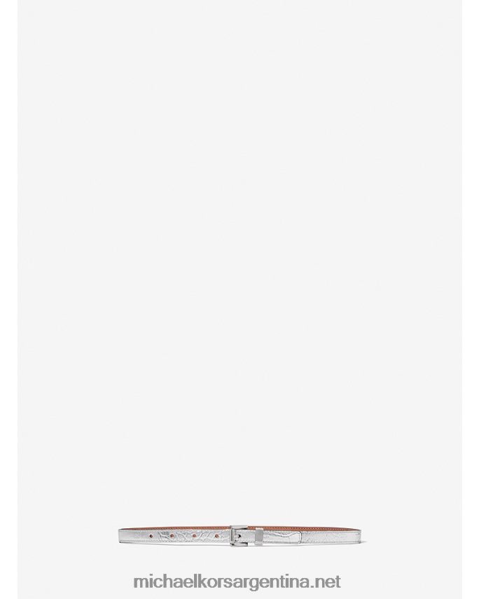 unisexo plata cinturón pantalón collection piel grabada cocodrilo metalizado Michael Kors T46HB03888