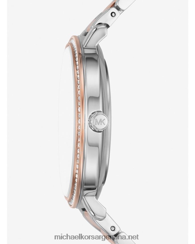 unisexo Dos tonos reloj con logo en relieve Michael Kors T46HB03988