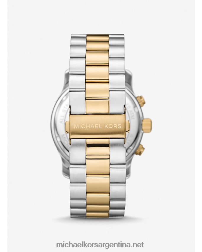 unisexo Dos tonos reloj de pista de gran tamaño Michael Kors T46HB03964