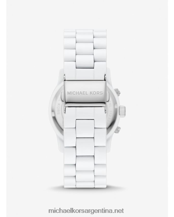 unisexo blanco reloj de pista delgado Michael Kors T46HB03960