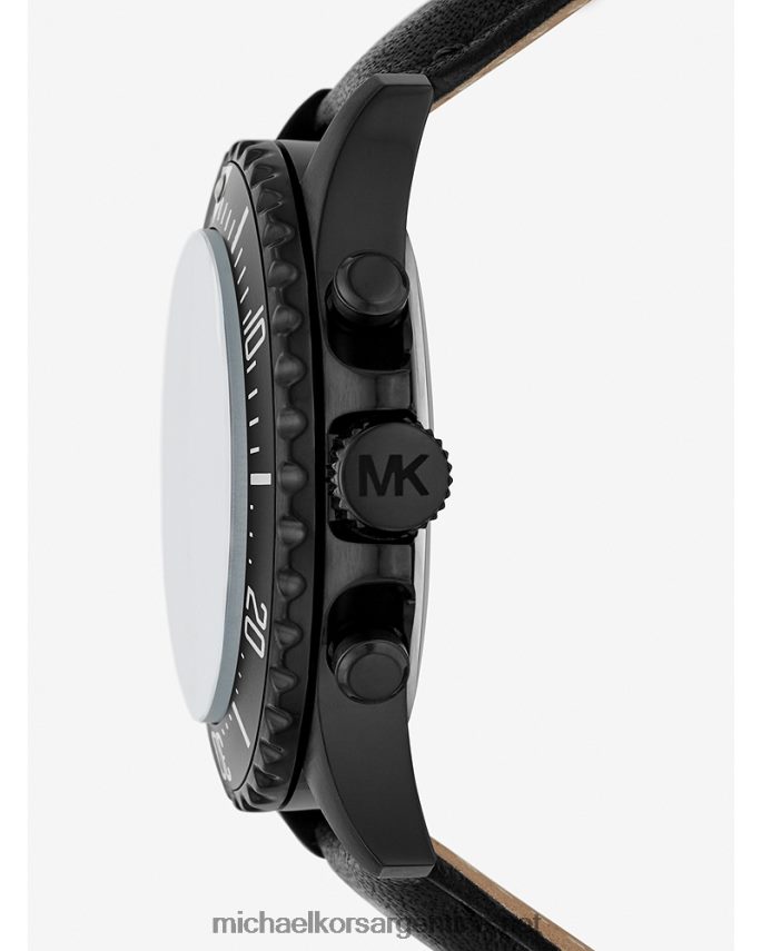 unisexo negro reloj everestand extragrande de piel Michael Kors T46HB04027