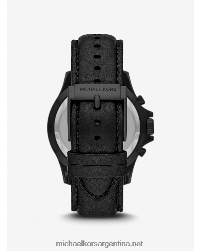 unisexo negro reloj everestand extragrande de piel Michael Kors T46HB04027