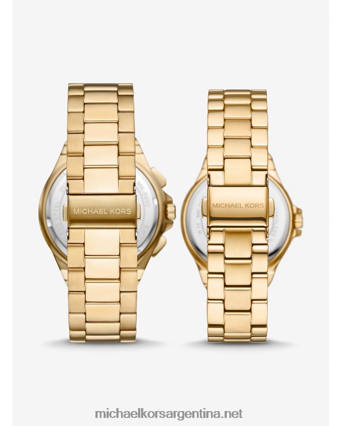 unisexo oro Juego de relojes Lennox pave para él y para ella. Michael Kors T46HB03986