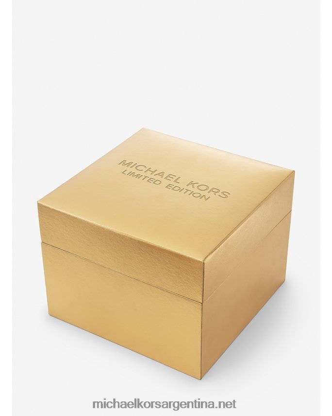 unisexo oro reloj envolvente de acero inoxidable chapado en oro de 18 quilates de edición limitada Michael Kors T46HB03879