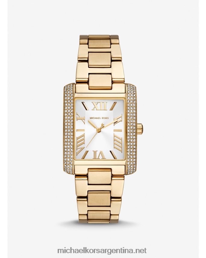 unisexo oro reloj extragrande en tono dorado con pavé de esmeril Michael Kors T46HB04002