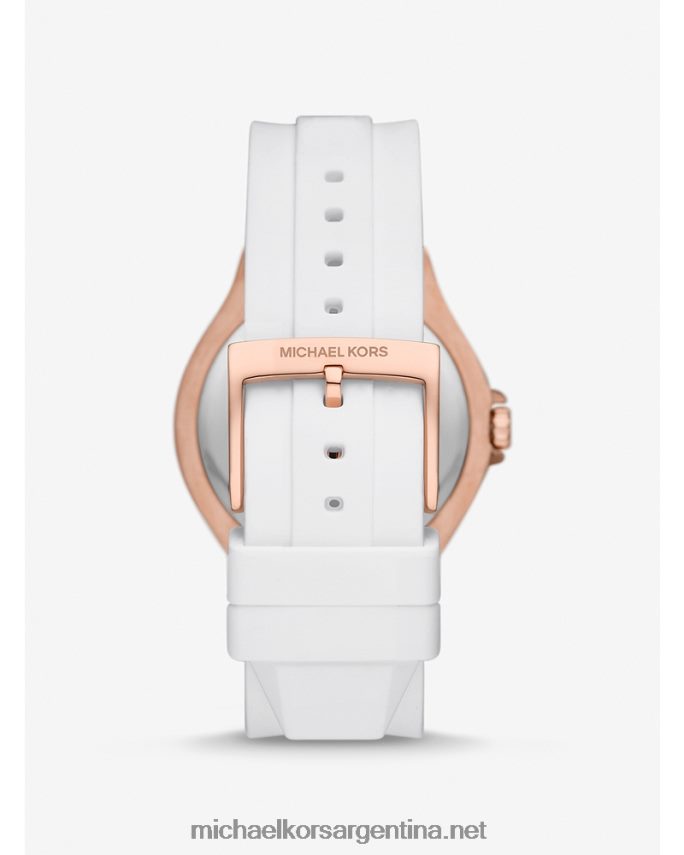 unisexo oro rosa reloj Lennox de gran tamaño pavé y silicona Michael Kors T46HB03969