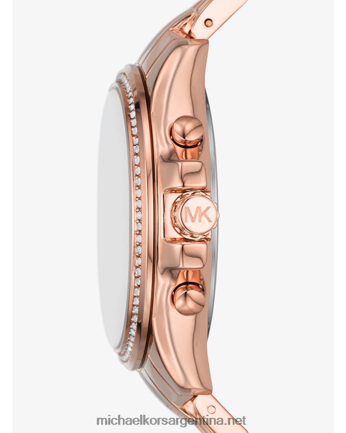 unisexo oro rosa reloj piloto pavimentado extragrande Michael Kors T46HB03998