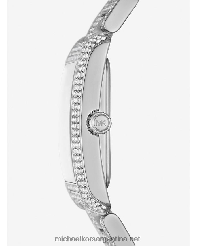 unisexo plata reloj de gran tamaño con pavé de esmeril Michael Kors T46HB04001