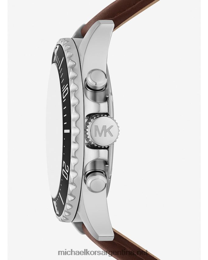 unisexo plata reloj everestand extragrande de piel Michael Kors T46HB04030