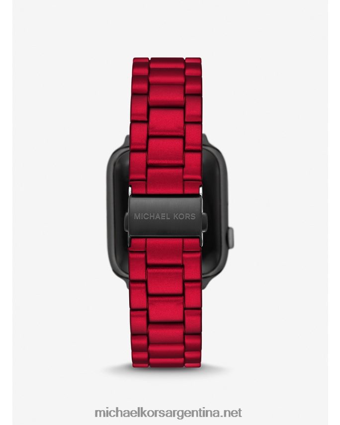 unisexo rojo correa de acero inoxidable para reloj de manzana Michael Kors T46HB04014