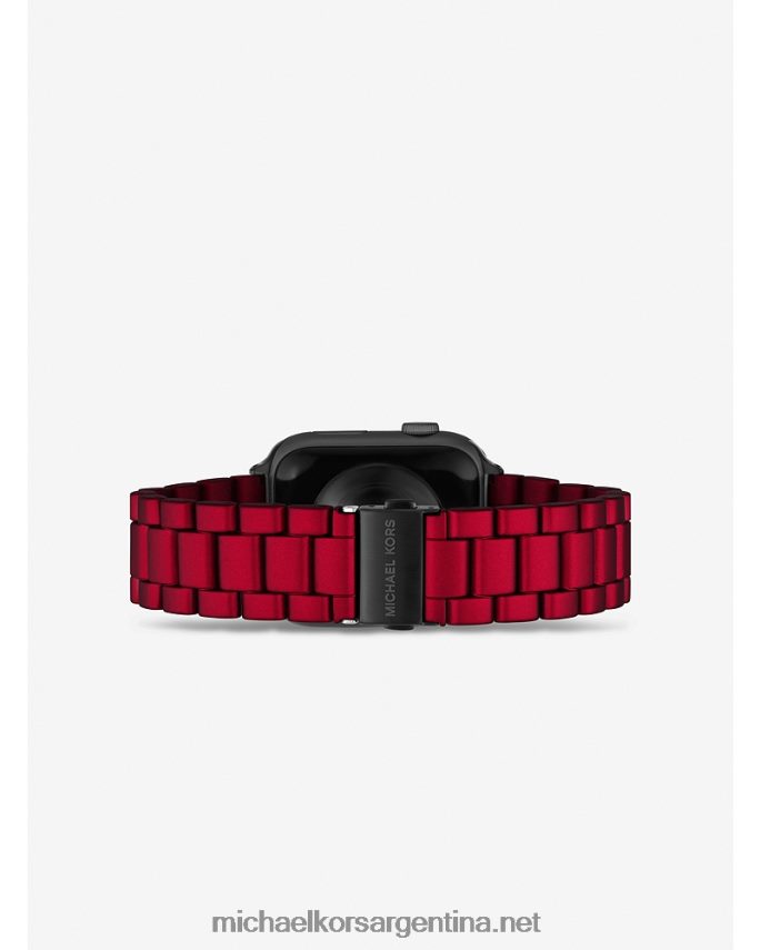 unisexo rojo correa de acero inoxidable para reloj de manzana Michael Kors T46HB04014