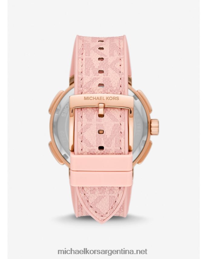 unisexo rosa reloj de gran tamaño con pavé de sydney y logo Michael Kors T46HB04007
