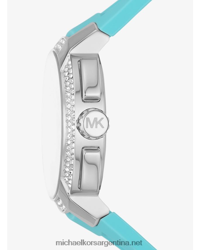 unisexo turquesa reloj sydney paveand de silicona de gran tamaño Michael Kors T46HB03994