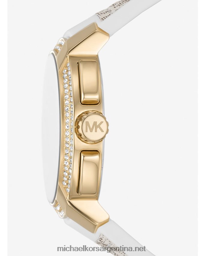 unisexo vainilla reloj sydney paveand extragrande con logo Michael Kors T46HB04008