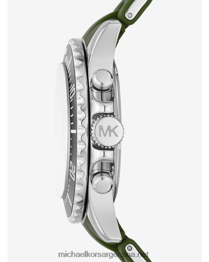unisexo verde reloj everestand de silicona de gran tamaño Michael Kors T46HB03993