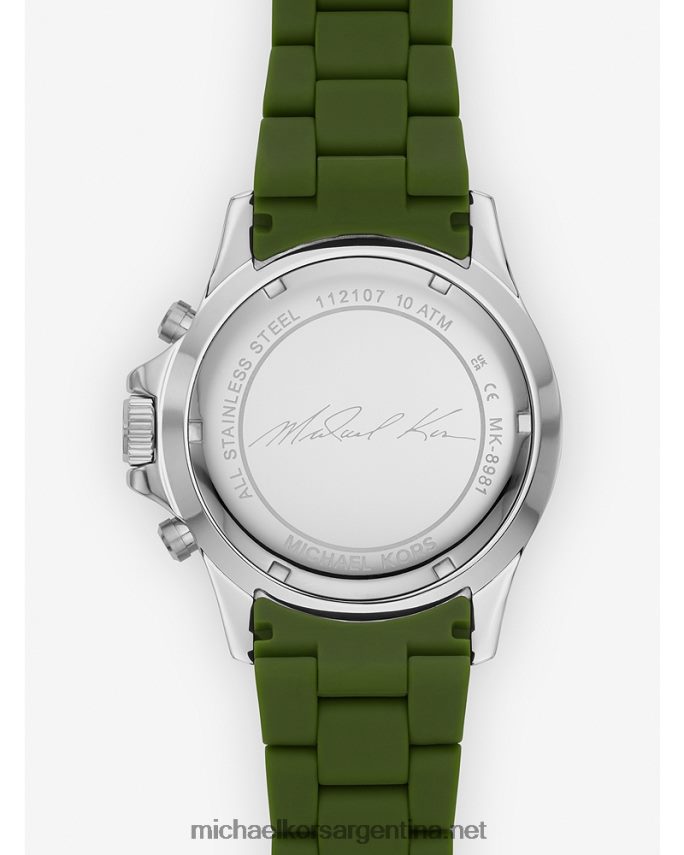 unisexo verde reloj everestand de silicona de gran tamaño Michael Kors T46HB03993