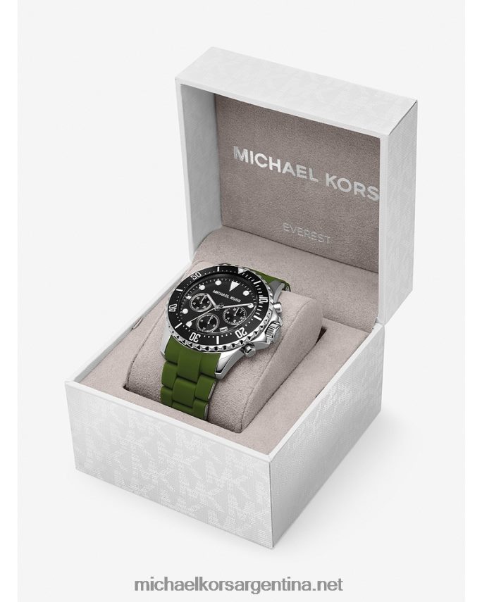 unisexo verde reloj everestand de silicona de gran tamaño Michael Kors T46HB03993