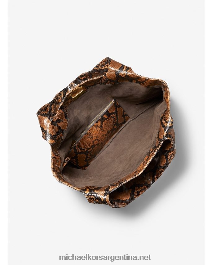 unisexo castaña bolso shopper Collection de piel con monograma grabado en piel de pitón Michael Kors T46HB03771