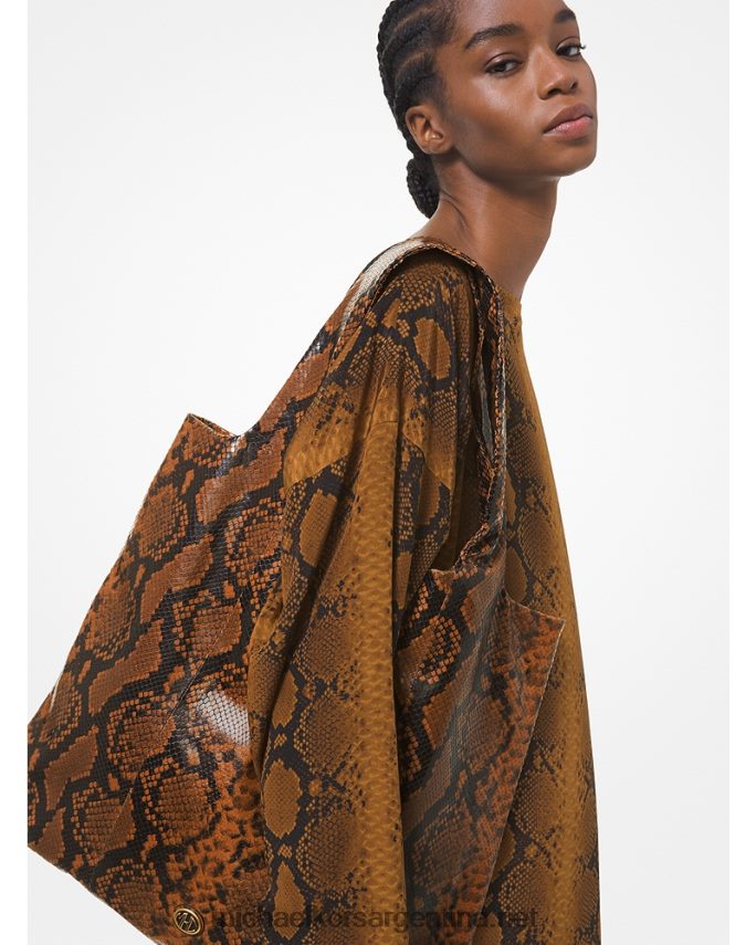 unisexo castaña bolso shopper Collection de piel con monograma grabado en piel de pitón Michael Kors T46HB03771