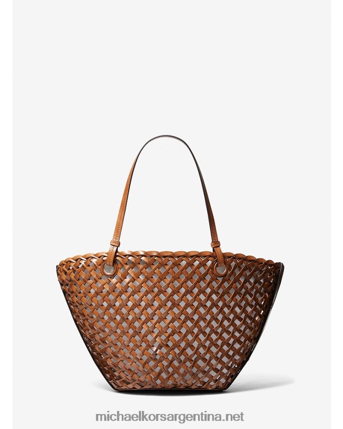 unisexo castaña bolso tote colección isabella mediano de piel tejida a mano Michael Kors T46HB03774
