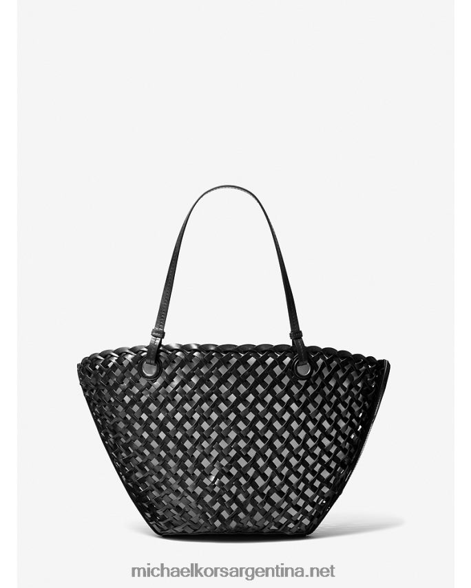unisexo negro bolso tote colección isabella mediano de piel tejida a mano Michael Kors T46HB03773