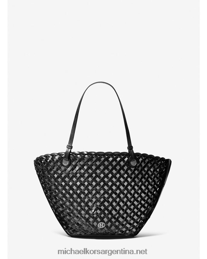unisexo negro bolso tote colección isabella mediano de piel tejida a mano Michael Kors T46HB03773