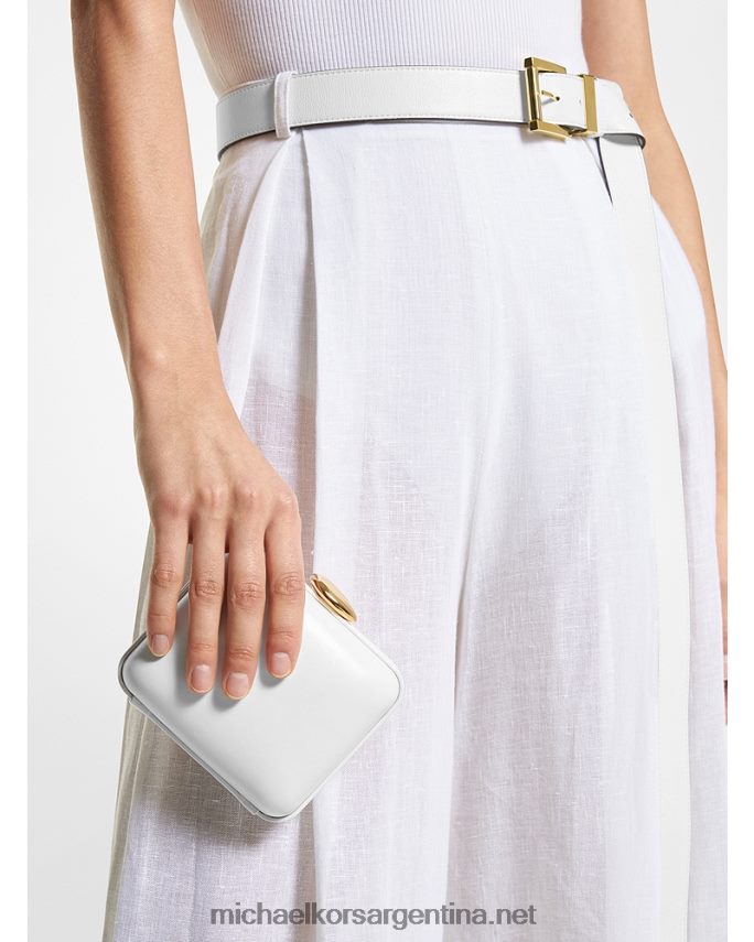 unisexo Blanco óptico colección tina mini minaudiere de cuero Michael Kors T46HB03780