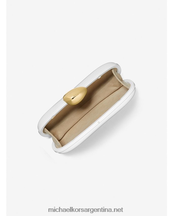 unisexo Blanco óptico minaudiere de cuero pequeño de la colección tina Michael Kors T46HB03776