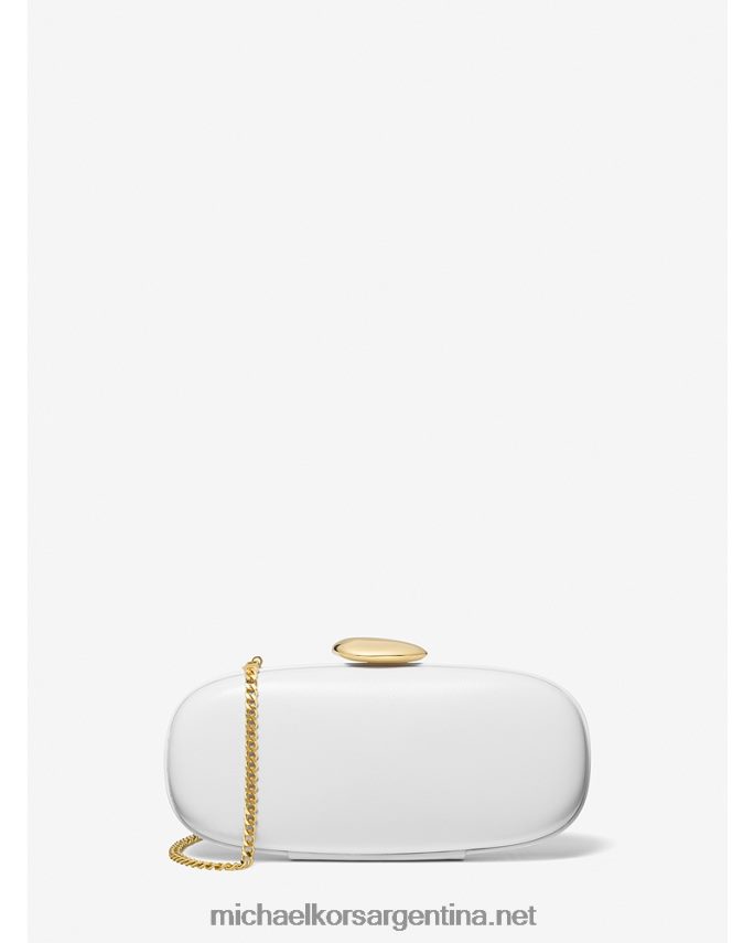 unisexo Blanco óptico minaudiere de cuero pequeño de la colección tina Michael Kors T46HB03776