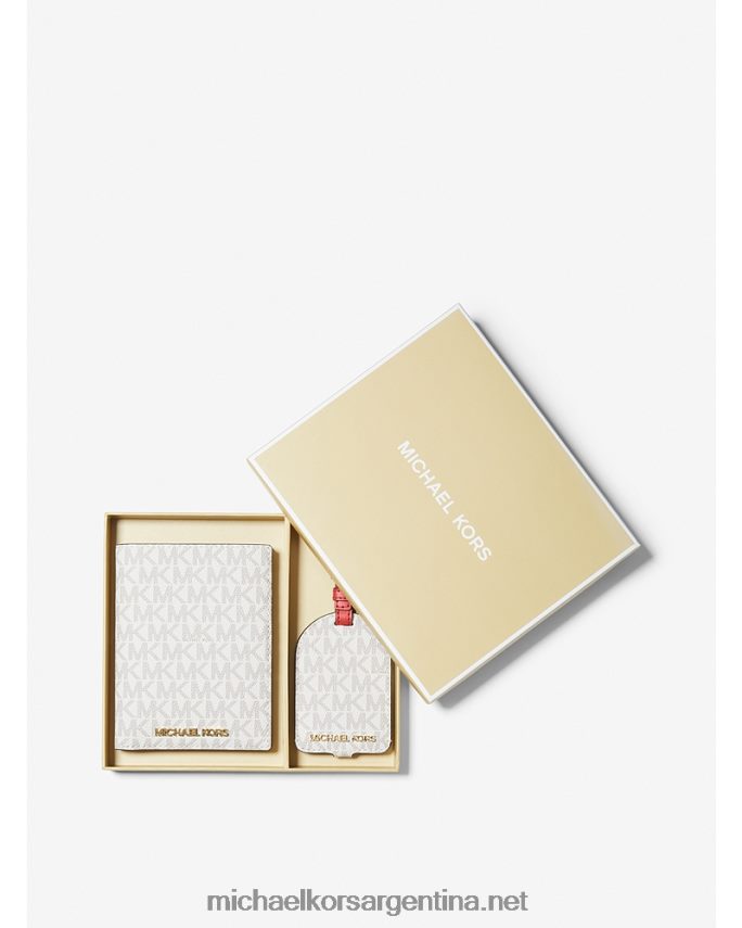 unisexo chile multi estuche para pasaporte con logo y set de regalo con etiquetas para equipaje Michael Kors T46HB03942