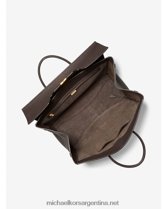unisexo chocolate bolso de fin de semana extragrande de la colección campbell de piel granulada Michael Kors T46HB03770