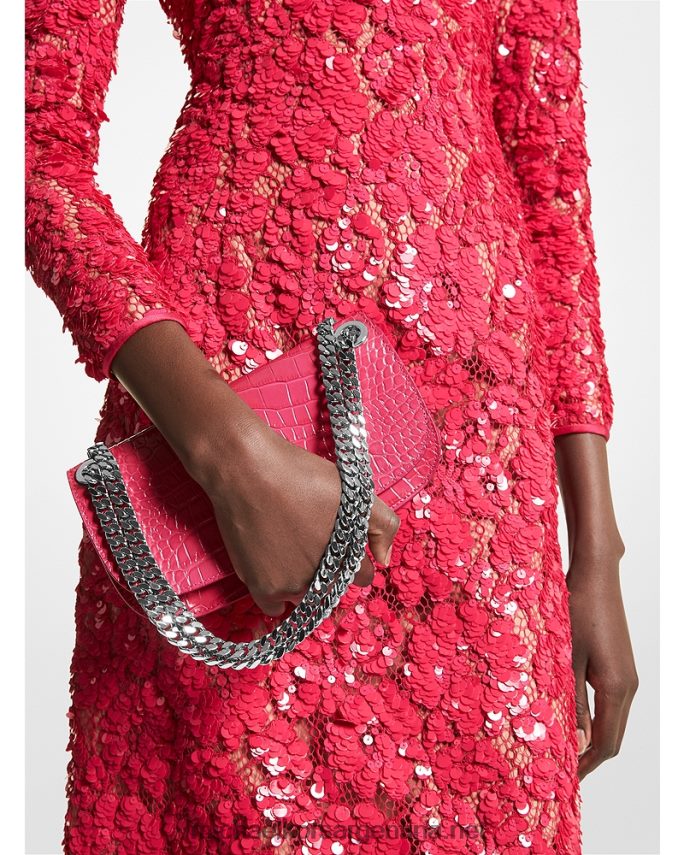 unisexo fucsia bolso sobre mini colección christie de piel repujada de cocodrilo Michael Kors T46HB03807