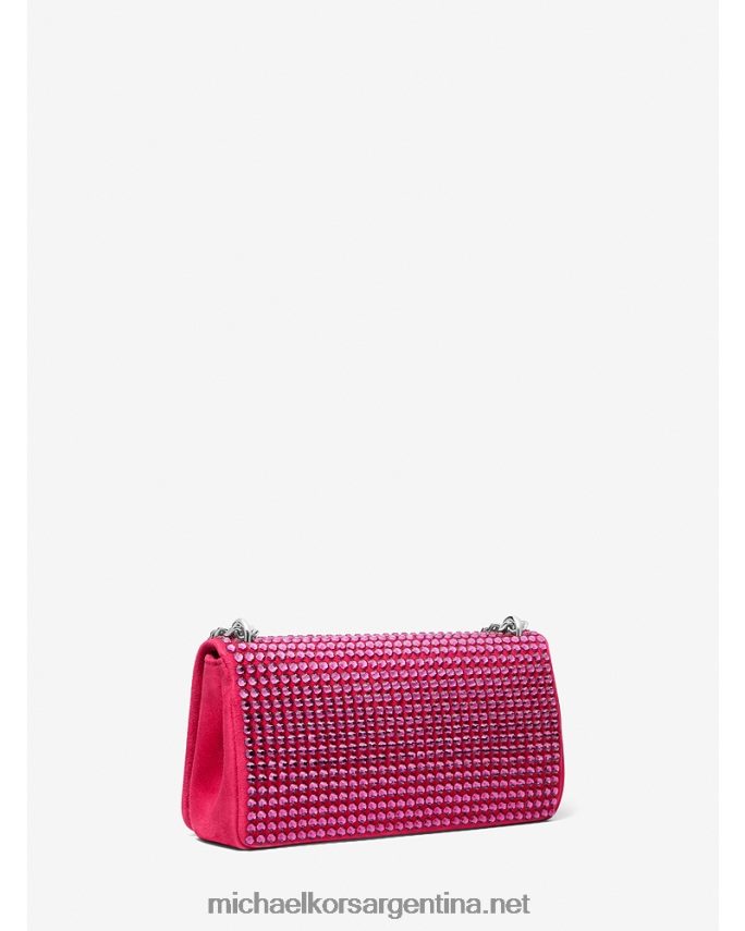 unisexo fucsia bolso sobre mini de ante adornado con cristales de colección christie Michael Kors T46HB03806