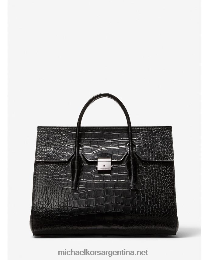 unisexo negro bolso de fin de semana de piel grabada de cocodrilo collection campbell Michael Kors T46HB03792