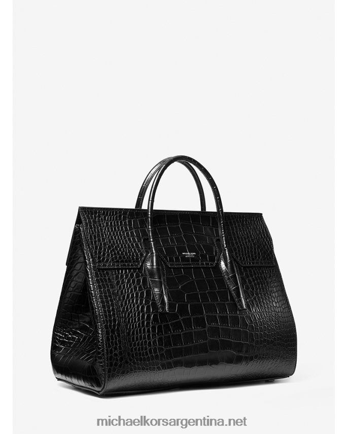 unisexo negro bolso de fin de semana de piel grabada de cocodrilo collection campbell Michael Kors T46HB03792