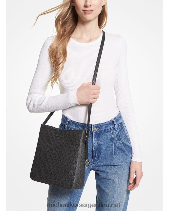 unisexo negro bolso messenger jet set travel con logo grande Michael Kors T46HB03946